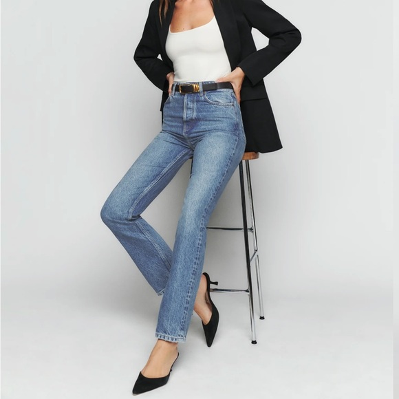Cynthia Stretch High Rise Straight Jeans - Picture 1 of 5